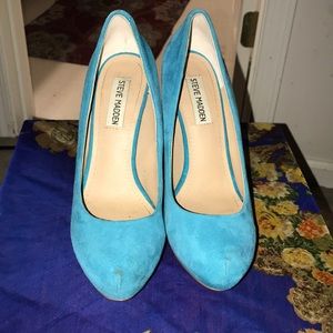 Turquoise platform high heels. 7.5